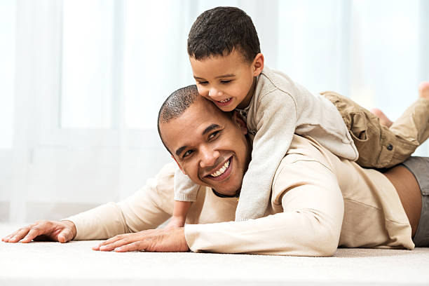 istock Playful African American father and son. 537984693