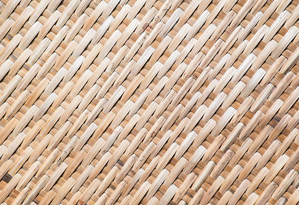 Pattern of Thai style bamboo handcraft background Pattern of Thai style bamboo handcraft texture background multi colored woven macro mesh stock pictures, royalty-free photos & images