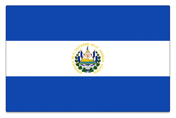 brilho de el salvador bandeira em branco - salvadoran flag imagens e fotografias de stock