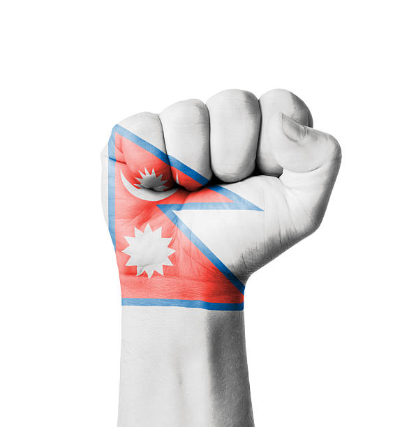 Fist of Nepal flag painted