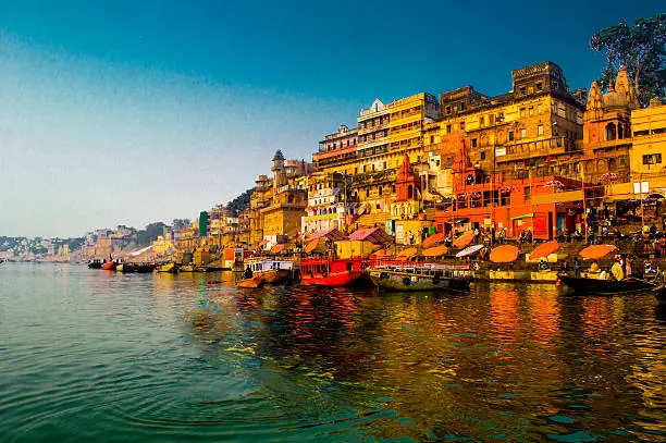 early morning shot of Varanasi in north India