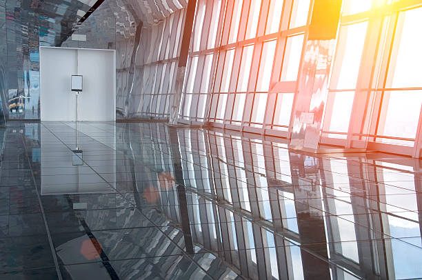 istock Modern glass building indoor environment 537988265