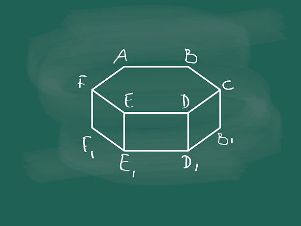 Vector Hexagon drawing on the blackboard chalk Vector Hexagon drawing on the blackboard chalk drawing of a shape octagon stock illustrations