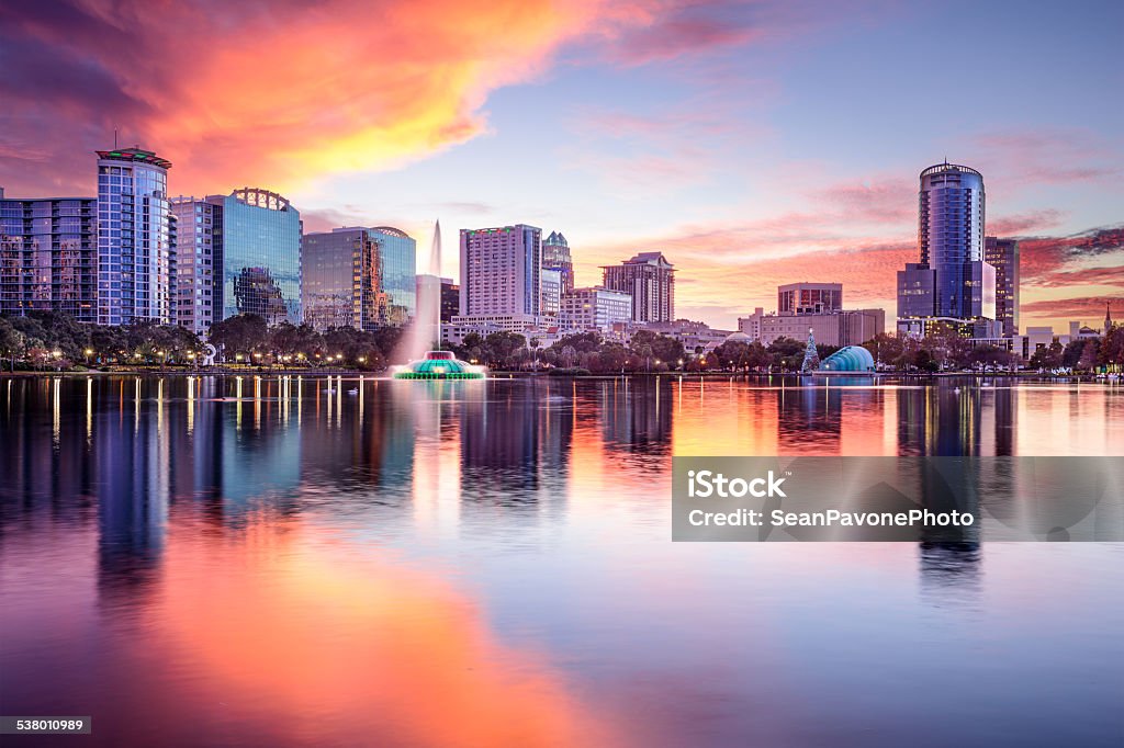 Orlando, Florida Skyline Orlando, Florida, USA downtown city skyline from Eola Park. Orlando - Florida Stock Photo