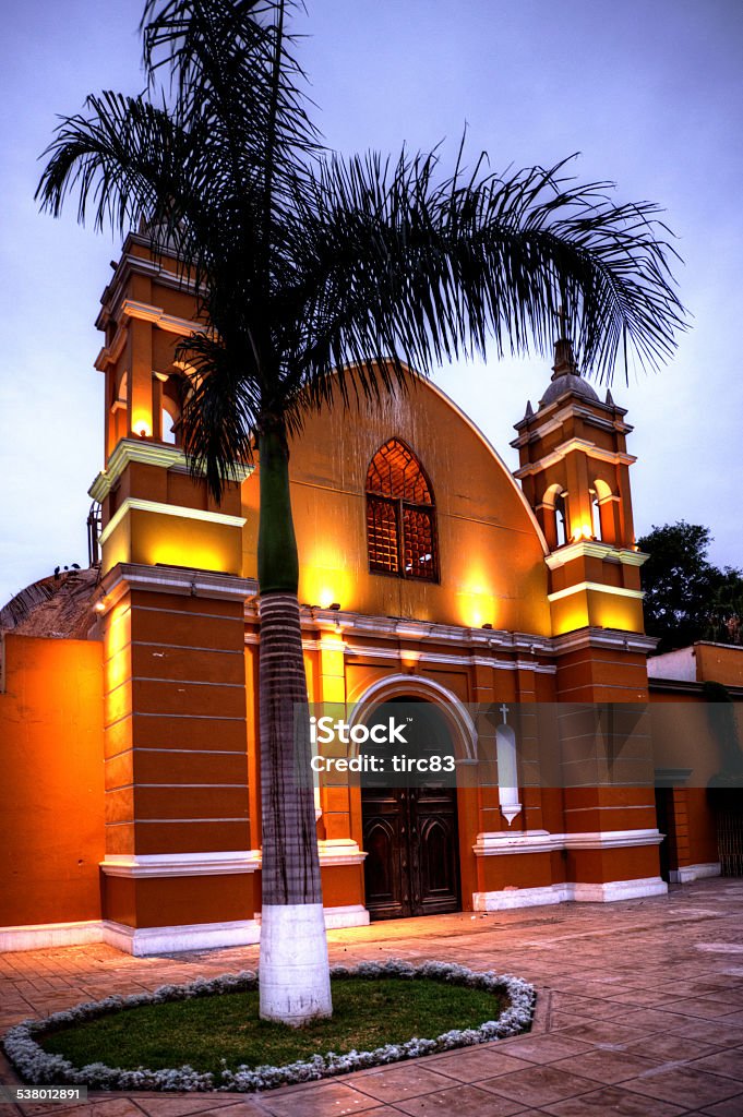 Peruvian church facade in Barranco District of Lima Lima - Peru Stock Photo