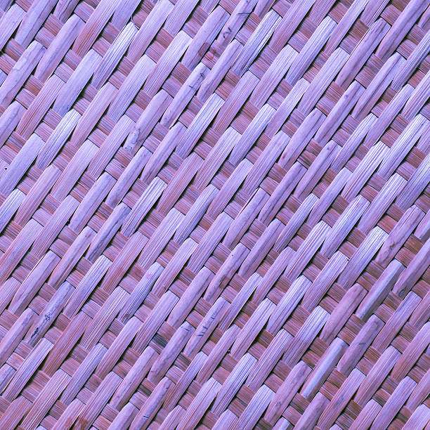 Pattern of Thai style bamboo handcraft background Pattern of Thai style bamboo handcraft texture background(color effect) multi colored woven macro mesh stock pictures, royalty-free photos & images