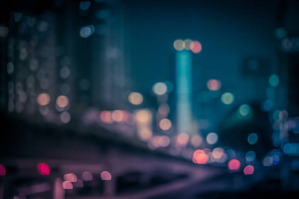 abstract light in city at night, defocused.
