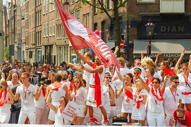 amsterdam gay pride 2014. - city amsterdam urban scene gay parade foto e immagini stock