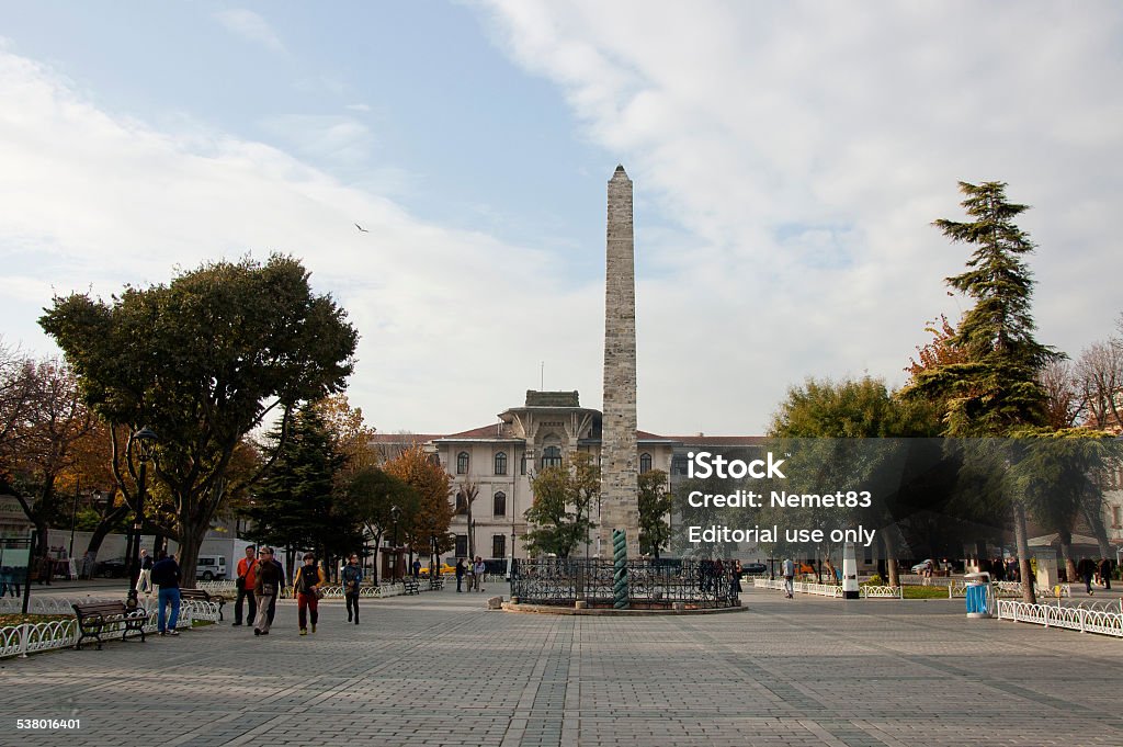 Walled Obelisk Istanbul, Turkey - November 10, 2014: Walled Obelisk also known as a Constantine Obelisk is located on Hippodrome of Constntinople in Istanbul. It is one of the monuments of ancient architecture. 2015 Stock Photo