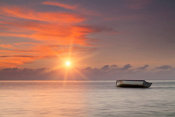 Sunrise on tropical island Mauritius