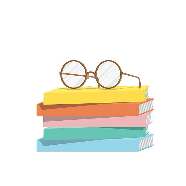 очки на стопку книг, иллюстрац�ии векторов. - advice reading student glasses stock illustrations