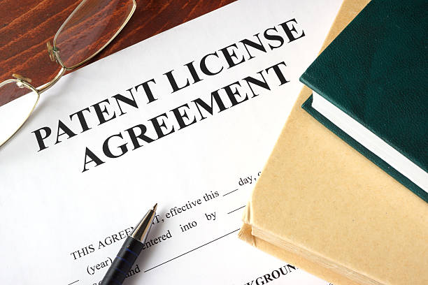 istock Patent License agreement on a table. Copyright concept. 538026238