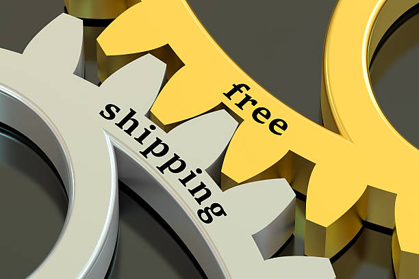 istock Free Shipping concept on the gearwheels 538029220