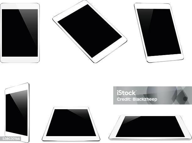 Mock Up White Tablet Isolated On White Vector Design Stock Illustration - Download Image Now