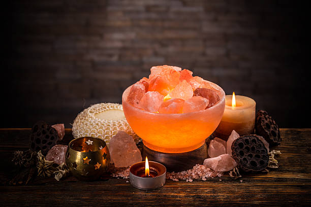 istock Salt lamps of pink Himalayan salt 538030820