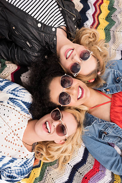 Three friends at the festival