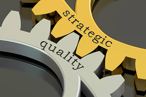 istock strategic quality concept on the gearwheels, 3D rendering 538034650