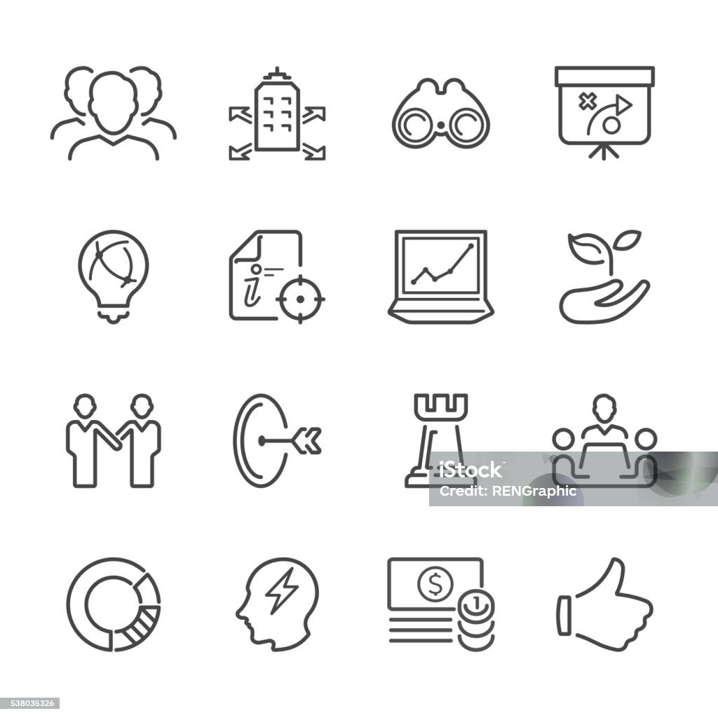 Flat Line icons - Business Strategy  Series Icon Set of Business Strategy on white background , Vector line design icon The latest line design icon , Icon Symbol stock vector