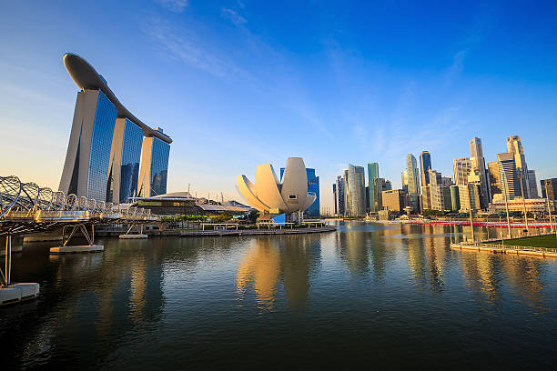 Beuatiful sunrise in the morning at Singapore Beuatiful sunrise in the morning at Singapore Marina Bay singapore stock pictures, royalty-free photos & images