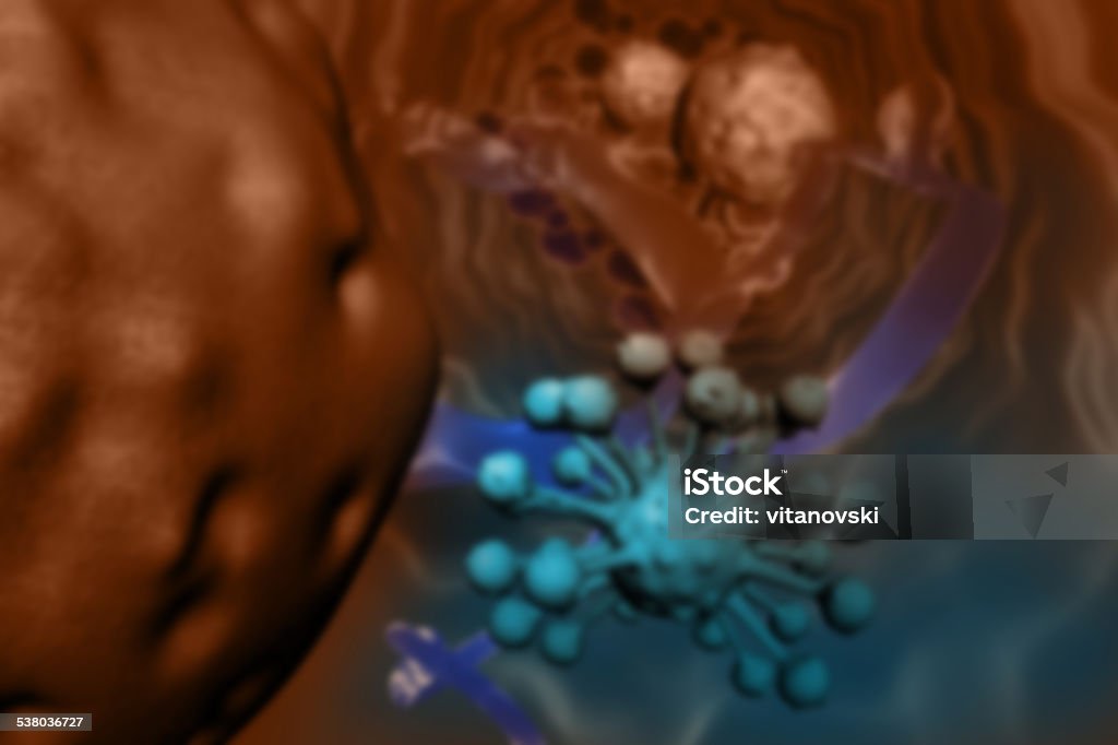 cancer cell cancer cell colon made in 3d software 2015 Stock Photo