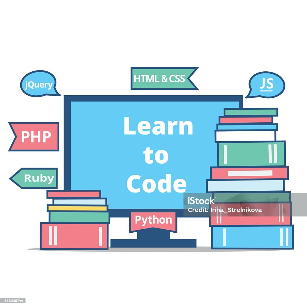 I Learn Code Learn To Code Stock Illustration - Download Image Now - Coding ...