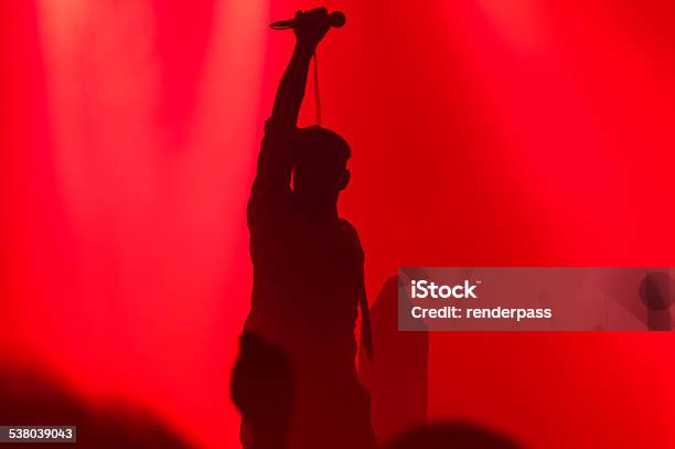 Silhouette On Stage Stock Photo - Download Image Now - Singer, In Silhouette, Live Event