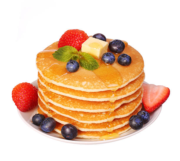 istock Pancakes with Strawberry and Blueberry isolated 538039305