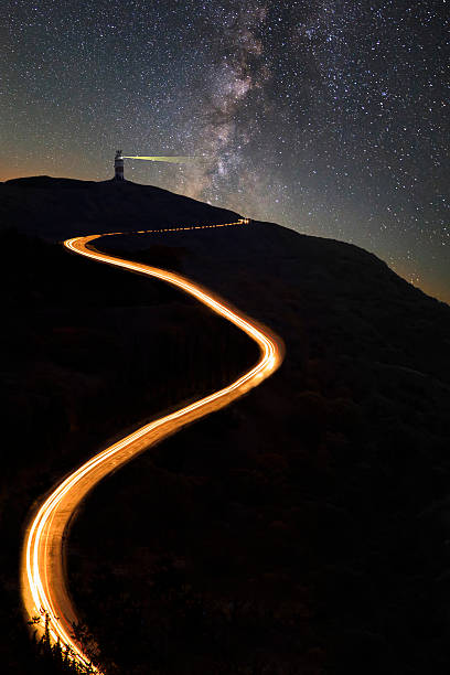 istock Road in the mountains under the Milky Way 538039515