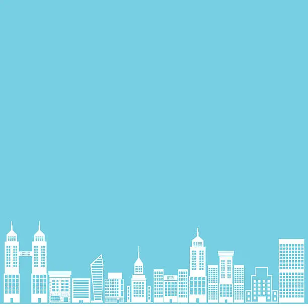 Vector illustration of city  on blue background,vector