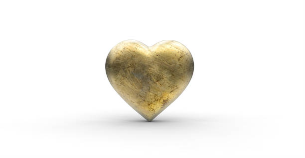 istock Gold scratched metal heart 538042539
