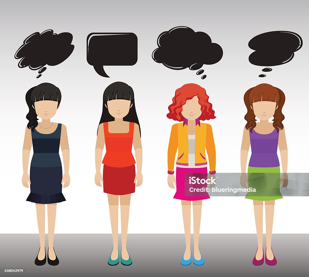 Empty Callouts Ladies With Empty Callouts Stock Illustration - Download Image Now ...