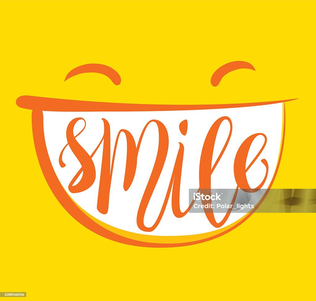Amarillo sonrisa con dosel. - arte vectorial de Sonreír libre de derechos