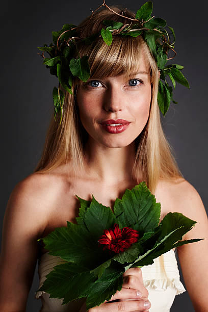 istock Gorgeous flower girl in studio, portrait 538046130