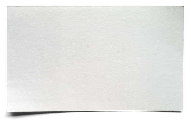 bianco isolato vuoto scheda di schedario - cardboard sign foto e immagini stock