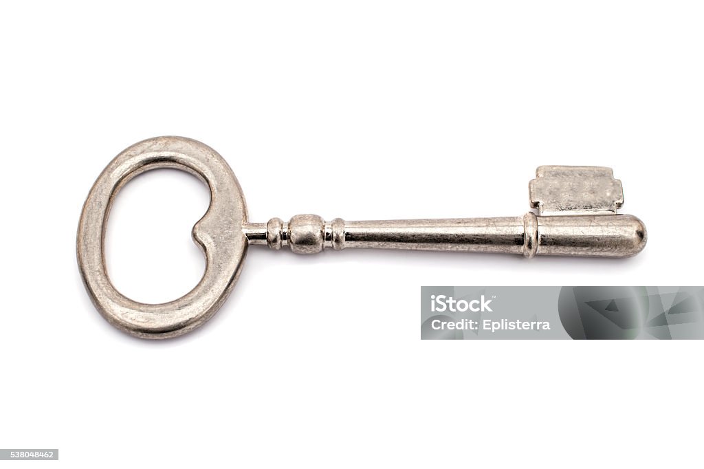 Silver Key Isolated On White Background Stock Photo - Download Image ...