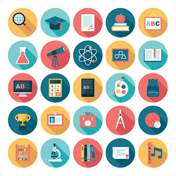 Vector illustration of education icons