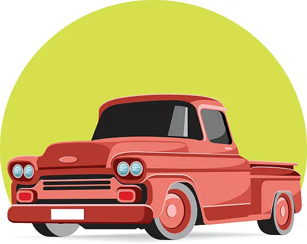 Vector illustration of Old American pickup