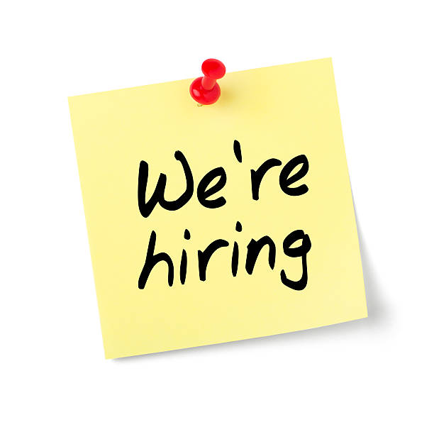 istock Yellow paper note with text We are hiring 538052024