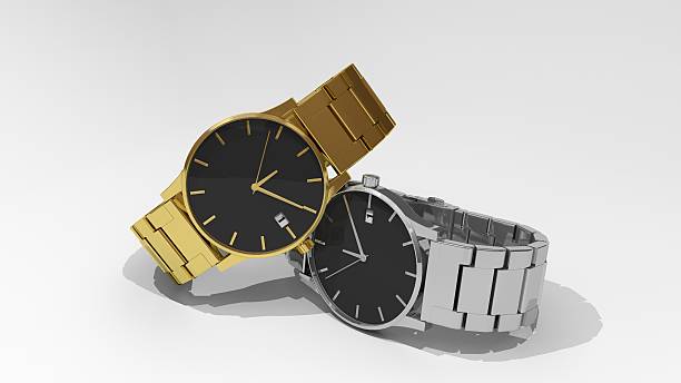istock Two luxury wrist watches for men isolated on white background 538052124
