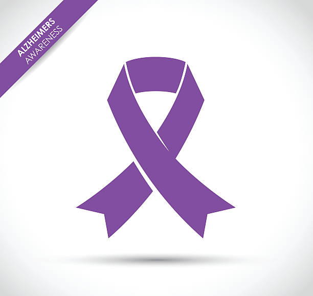 purple alzheimer awareness ribbon purple alzheimer awareness ribbon alzheimer's disease stock illustrations