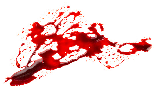 Bloodstain isolated on white background