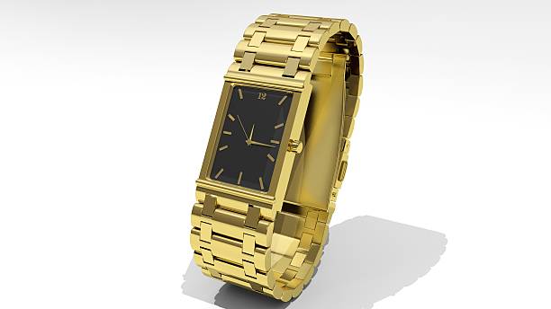 istock Gold luxury wrist watch for men isolated on white background 538053492