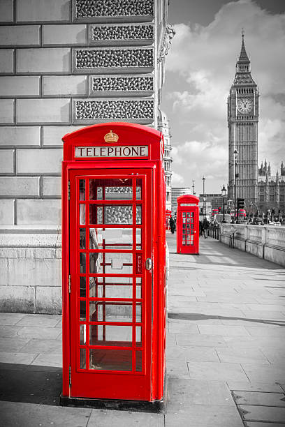 istock Iconic Red British telephone box with Big Ben 538054854