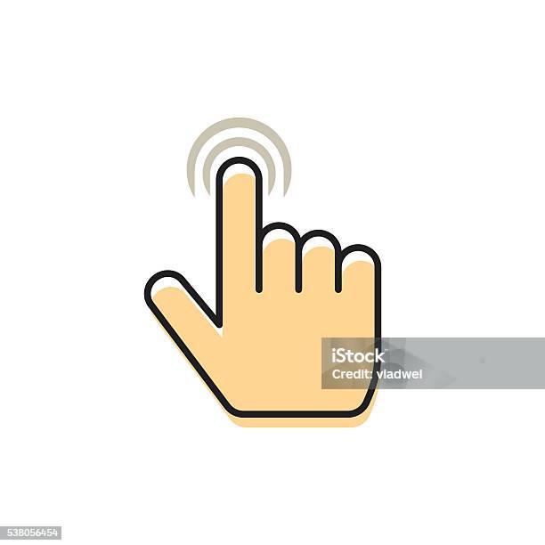 Hand Pointer Finger Concept Of Multi Touch Technology Gesture Icon Stock Illustration - Download Image Now