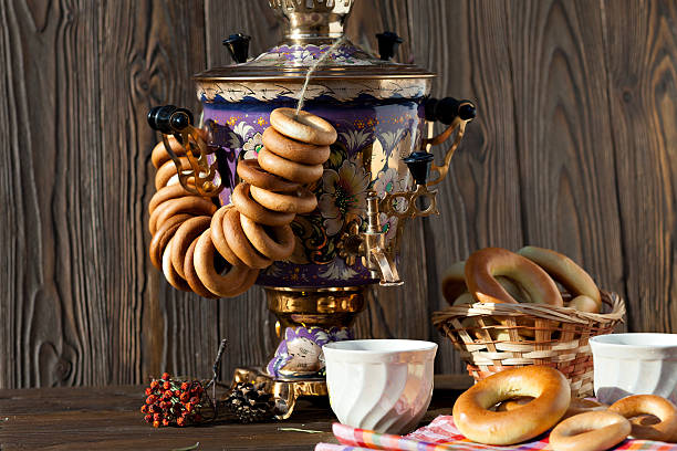 istock Ancient Russian samovar with a big cup of tea 538057292