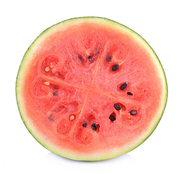 istock Sliced ripe watermelon isolated on white background 538059442