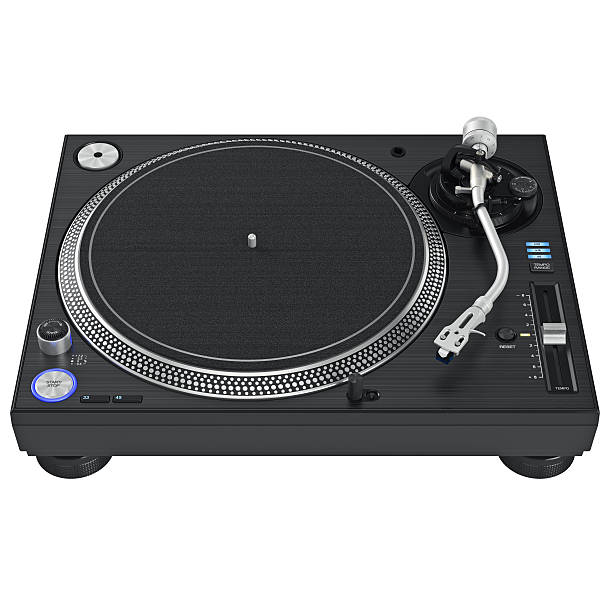 istock Dj black turntable vinyl records 538059560