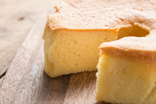 Selective focus, Chiffon cake.