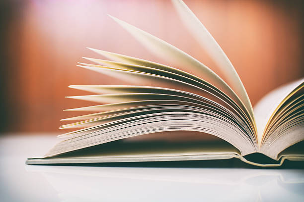 istock Close up of open book on desk with vintage filter 538062544