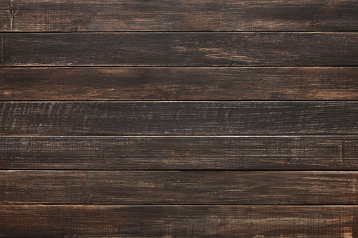 Brown wood texture and background. Brown painted wood texture background. Rustic, old wooden background. Aged wood planks texture pattern. Wooden surface. Horizontal timber planks